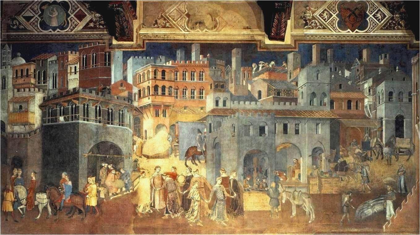 Důsledky dobré vlády ve městě a zemi (Palazzo Pubblico)