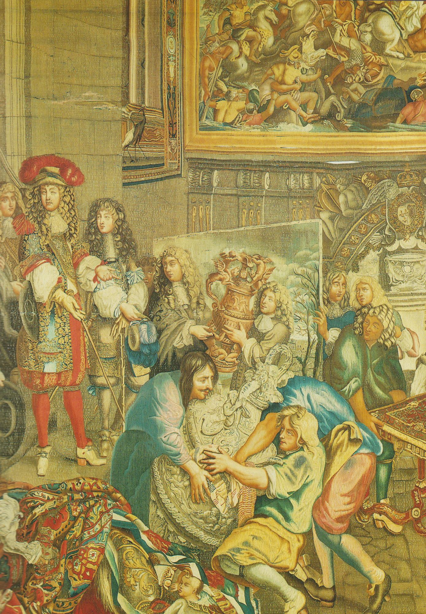 Gobelín zobrazující návštěvu Ludvíka XIV. v gobelínové manufaktuře