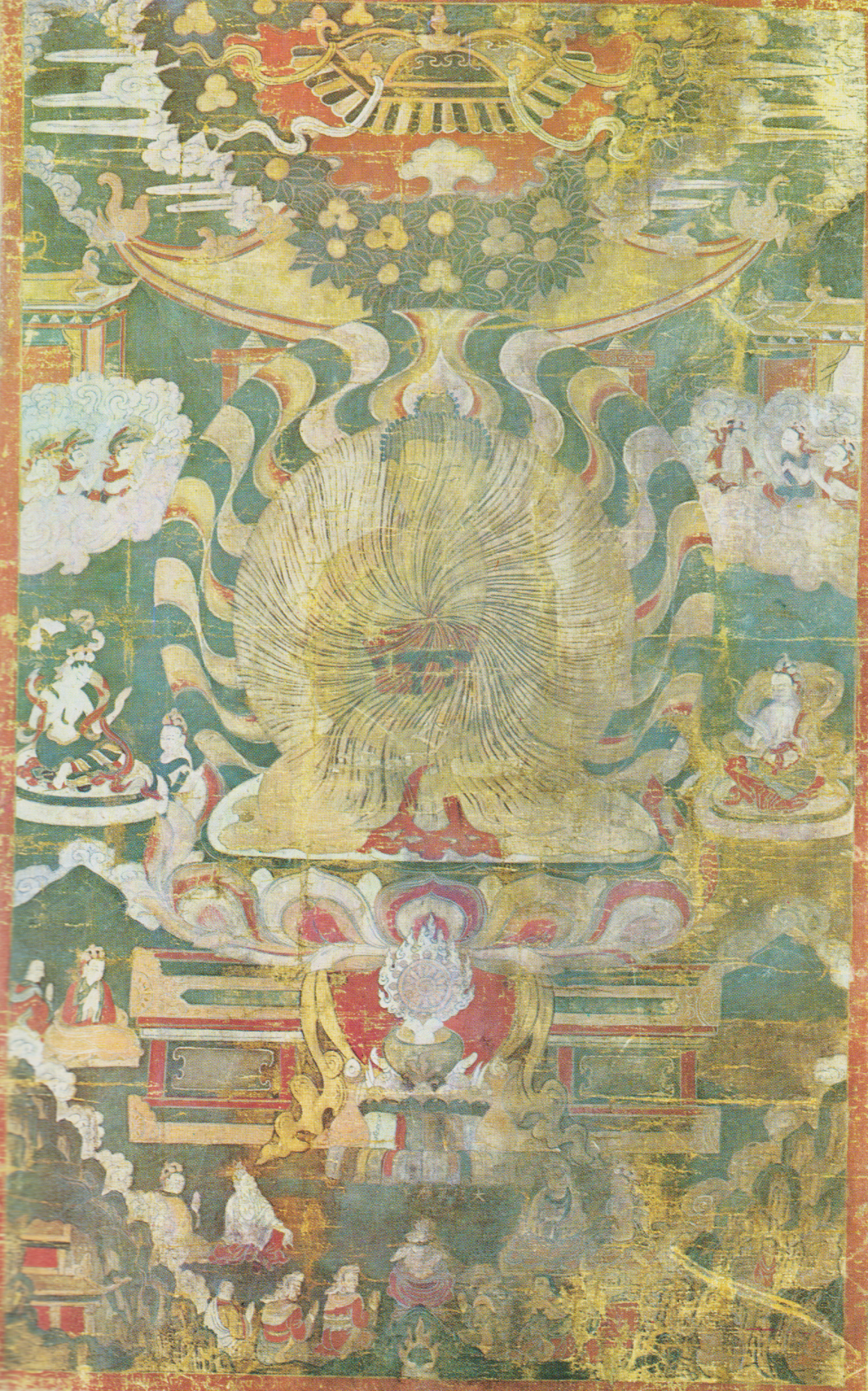 Tibetská malba na textilii (thangka)