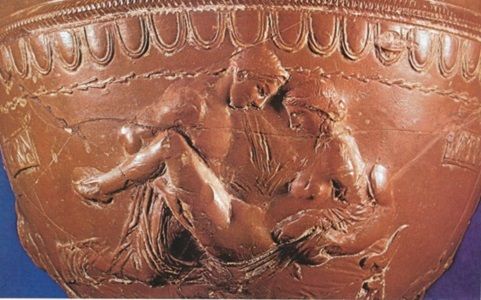 Aretinská váza – detail s erotickou scénou 